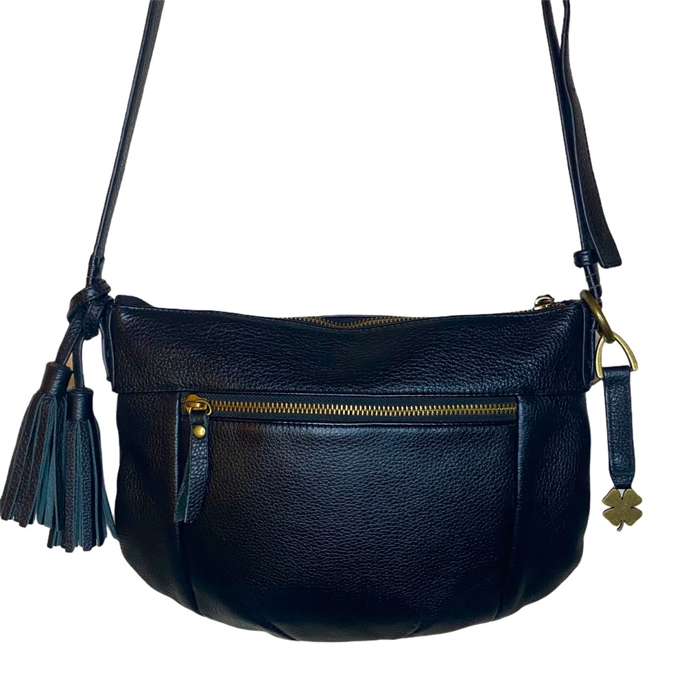 Lucky Brand Black Pebbled Leather Crossbody Purse